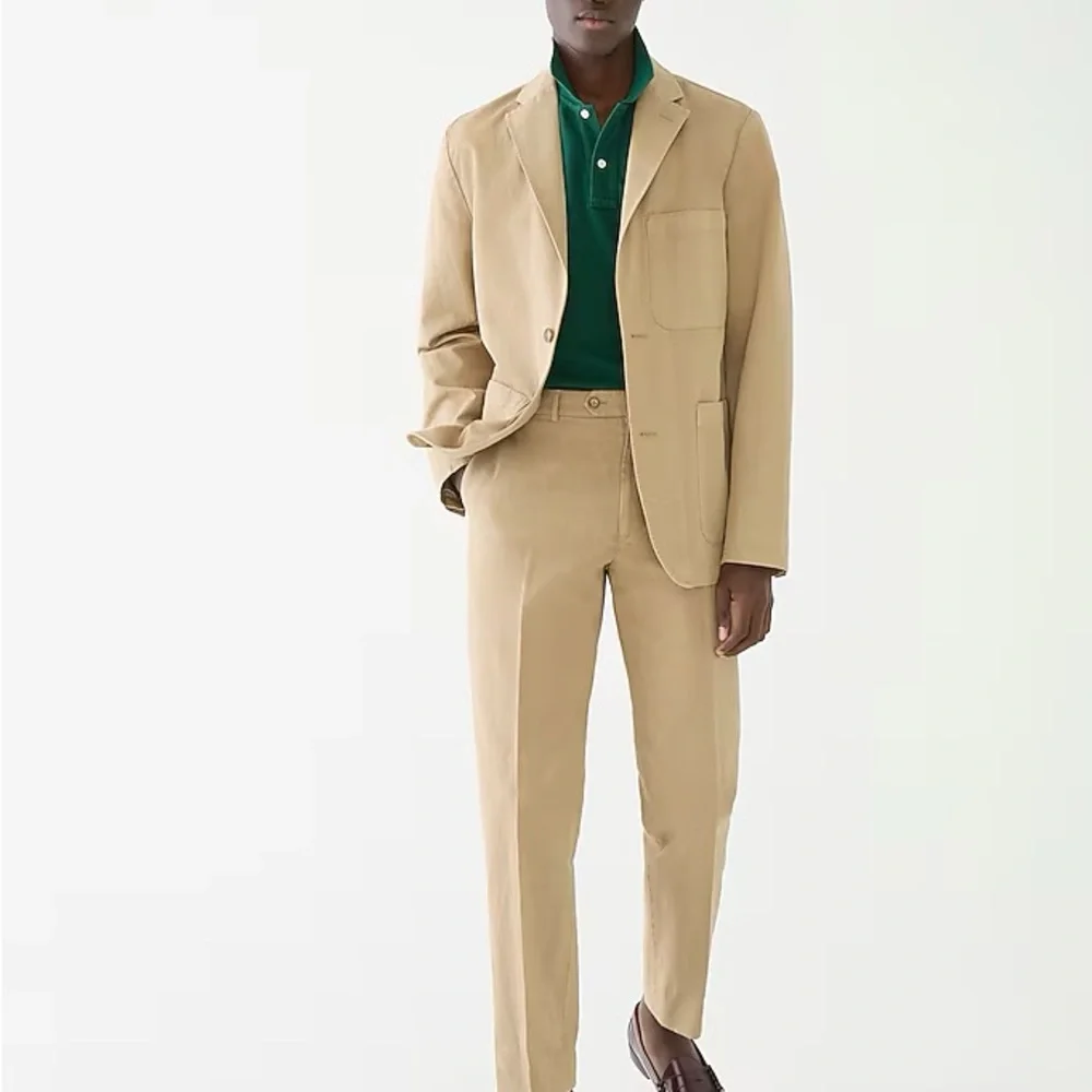 J Crew NWT Garment‎ Dyed Chino Suit Jacket Linen Blend Men’s 36 AX270 Tan Khaki